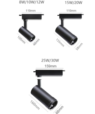 COB LED Focus Light Track Light con alloggiamento in alluminio integrato e lente antibrillo