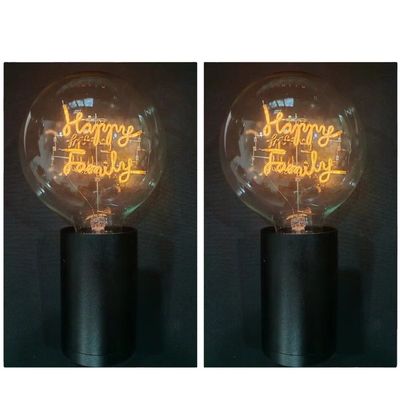 Lampada a filamento a LED Lettera di felicità per la famiglia Lampada a spirale unica a LED 0,2 kg Luce decorativa