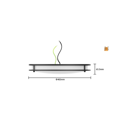 Imballaggio campione con logo del cliente 16 pollici 25W LED CCT Selezionabile doppio anello soffitto luce