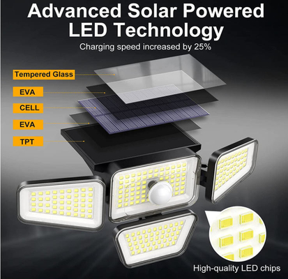 270 LED Sensore di movimento LED impermeabile a led luce solare a parete impermeabile e facile da installare