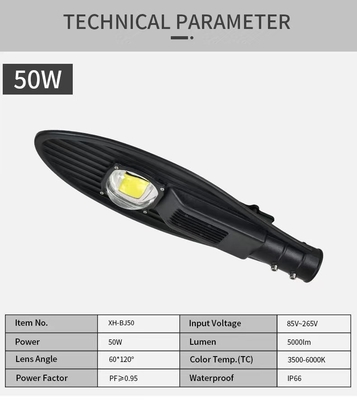 AC 85-265V Voltaggio di ingresso 20W 1800lm Lampada stradale di emergenza con sensore e impermeabile