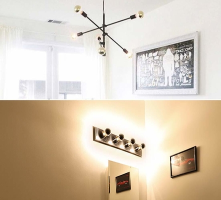 Mezzo cromato A60 6W Bianco caldo 2700K lampadina retro a filamento LED per E27 tipo base