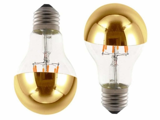Mezzo cromato A60 6W Bianco caldo 2700K lampadina retro a filamento LED per E27 tipo base