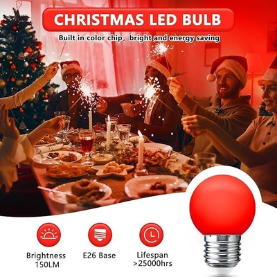 LED G45 Globo Luci di Natale 1W Notte colorata Mini Edison E26 15W Equivalente lampadina rossa