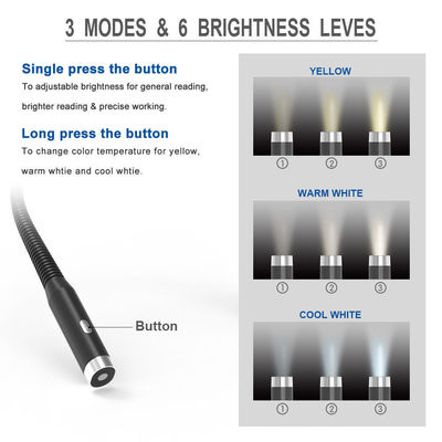 LED portatile flessibile per il collo appeso a carica luce da libro per la protezione degli occhi e la lettura