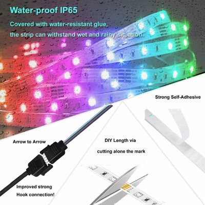 5m 10m 15m Indoor e Outdoor Bluetooth/Wifi Remote Control Smart Strip Lights