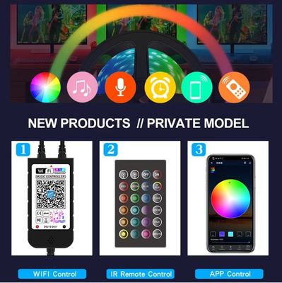 5m 10m 15m Indoor e Outdoor Bluetooth/Wifi Remote Control Smart Strip Lights