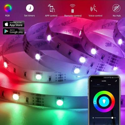 5m 10m 15m Indoor e Outdoor Bluetooth/Wifi Remote Control Smart Strip Lights