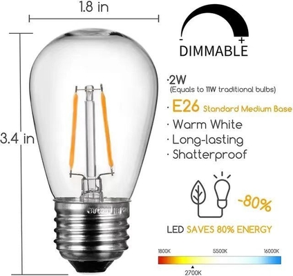 Crea un'atmosfera romantica con G45 T45 ST45 E27 Base Amber Light String 50M Lunghezza