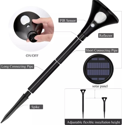 Proiettore a LED a polo elevato Proiettore da giardino con rilevamento scuro del paesaggio esterno solare