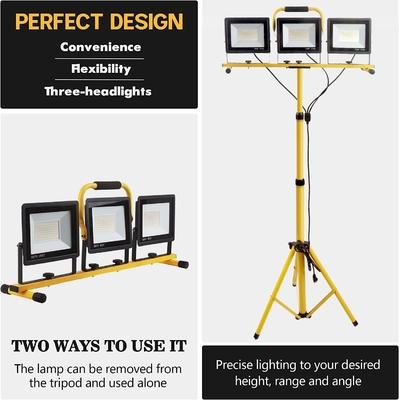 IP66 resistente all'acqua supporto di luce da lavoro 21000lm con supporto per treppiedi pieghevoli e 3 teste regolabili 6500K