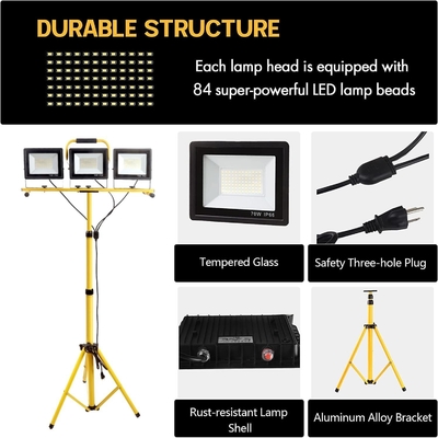 Luce di lavoro a treppiede pieghevole regolabile con lampada da 21000lm Flusso luminoso e 3 teste