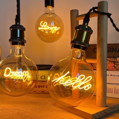 Serie G80/95 Dimmabile LED Decorativo Edison Bulb 4W Glass Clear Amber Base Hotel 1-