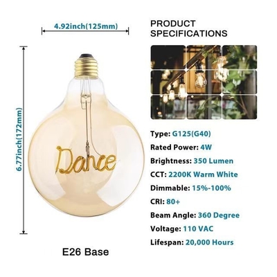 AC 85-265V Voltaggio di ingresso 4W LED vetro trasparente Ambrato Edison lampadina per illuminazione decorativa