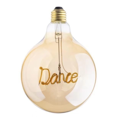 2700K GLOBE Lampada a filamento a LED 4W Vetro trasparente Amber G80/95 Serie Lampada Edison dimmabile