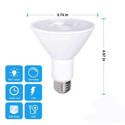 12W 100W Dimmable impermeabile E26 3000K Caldo Bianco LED Lampada PAR30 Controller bottone