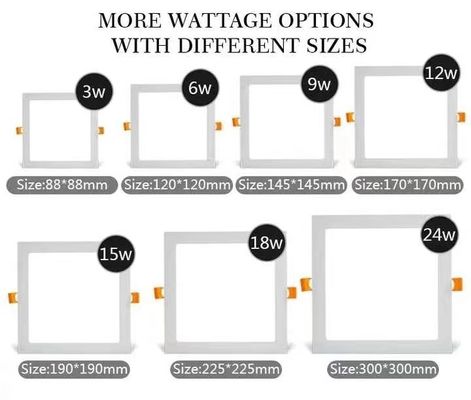 Lumiera a pannello LED slim di lunga durata 3W 6W 9W 12W 24W 28W Durata di vita 30000 ore