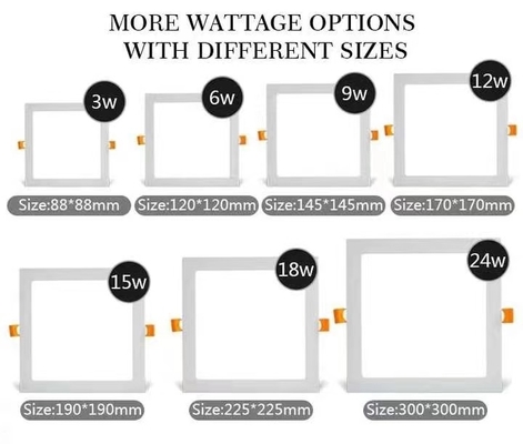 Lampada a pannello LED Quadrata Rotonda 3W 6W 9W 12W 28W 24W Lampada a soffitto 15000 ore di durata