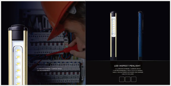 30000 ore di tempo di lavoro Luce luminosa a penna a LED con clip USB ricaricabile IP44