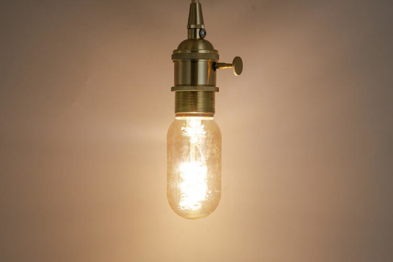 T45 3w lampadina a filamento di vetro singolo curvo Vintage lampadina a LED morbida flessibile per l'illuminazione