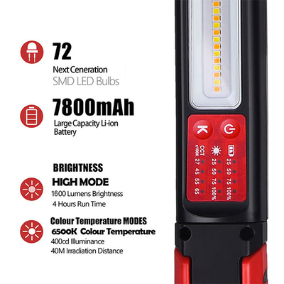 80lm/w 2700K/3500K/4000K/6500K All'aperto 2500lm Portatile Magnetico LED Luce di lavoro di ispezione
