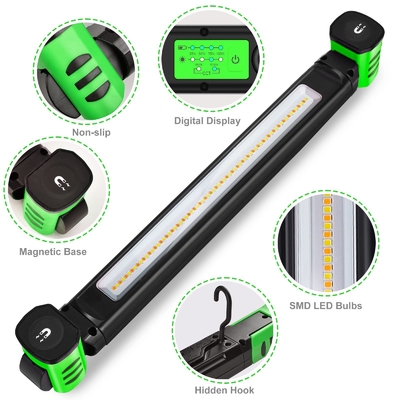 IP80 LED luce di lavoro 1600 lumen temperatura a doppio colore 360 gradi magnetica e gancio