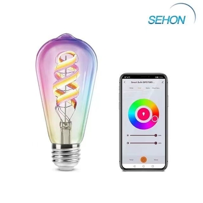 Lampadina a incandescenza a LED intelligente per interni con luce RGB e controllo Bluetooth wireless