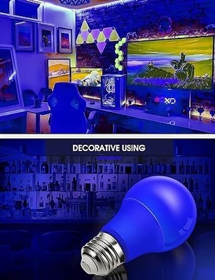 Lampada a LED blu A19 9W E26 Non-Dim per l'illuminazione e la progettazione dei circuiti natalizi all'aperto