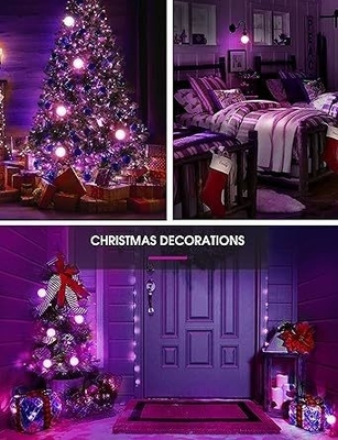 15000 ore di lavoro per tutta la vita lampadina LED viola A19 9W per decorazioni domestiche e di festa