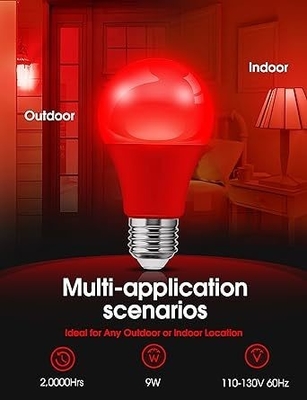 E26 Bulbo a LED rosso A19 9W per San Valentino Decorazione per l'Anno del Ringraziamento