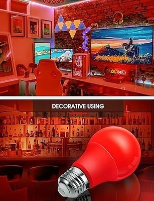 E26 Bulbo a LED rosso A19 9W per San Valentino Decorazione per l'Anno del Ringraziamento