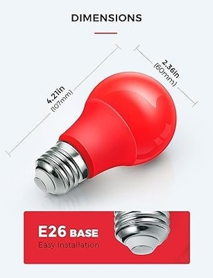E26 Bulbo a LED rosso A19 9W per San Valentino Decorazione per l'Anno del Ringraziamento
