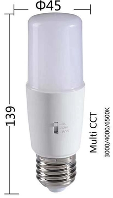 Lampade in plastica 8W12W Illuminazione lampadina a forma di T 3CCT 3000K/4500K/6000K 36000 ore di durata