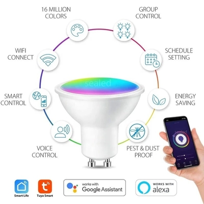 Controllo remoto Smart WiFi GU10/MR16 Spot Bulb con Google Alexa e supporto per il dimming