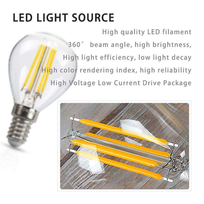 ETL C35 E11 Globe LED Filament Bulb 4W 120C Dimmabile per l'illuminazione e la progettazione dei circuiti