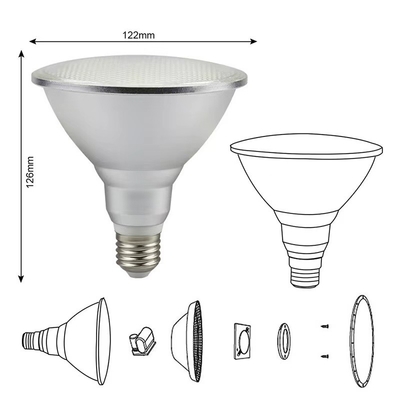 15000 ore di lavoro 15W PAR38 36D E27 220V luci a LED per soluzioni di illuminazione