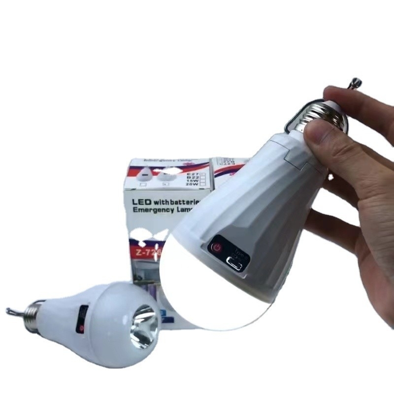 2 - Lampada di emergenza a LED 15W E27 B22 Batteria ricaricabile agli ioni di litio AC/DC Lampada di uso sano
