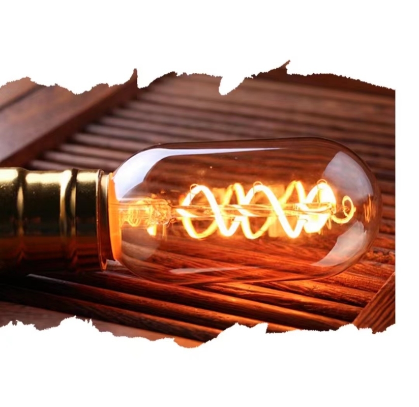 T45 Bulbo a filamento a spirale Vintage Soft Flexible LED Light con 50000 ore di vita utile