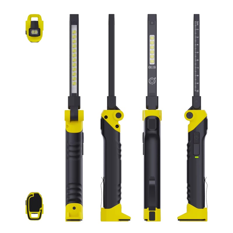 4500K Temperatura del colore CRI 95 LED Magnete a gancio Lanterna USB Ricaricabile Luce di lavoro