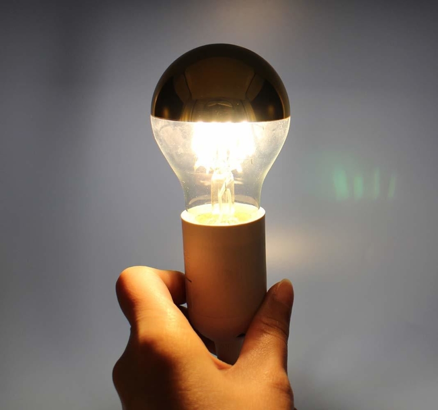 Mezzo cromato A60 6W Bianco caldo 2700K lampadina retro a filamento LED per E27 tipo base