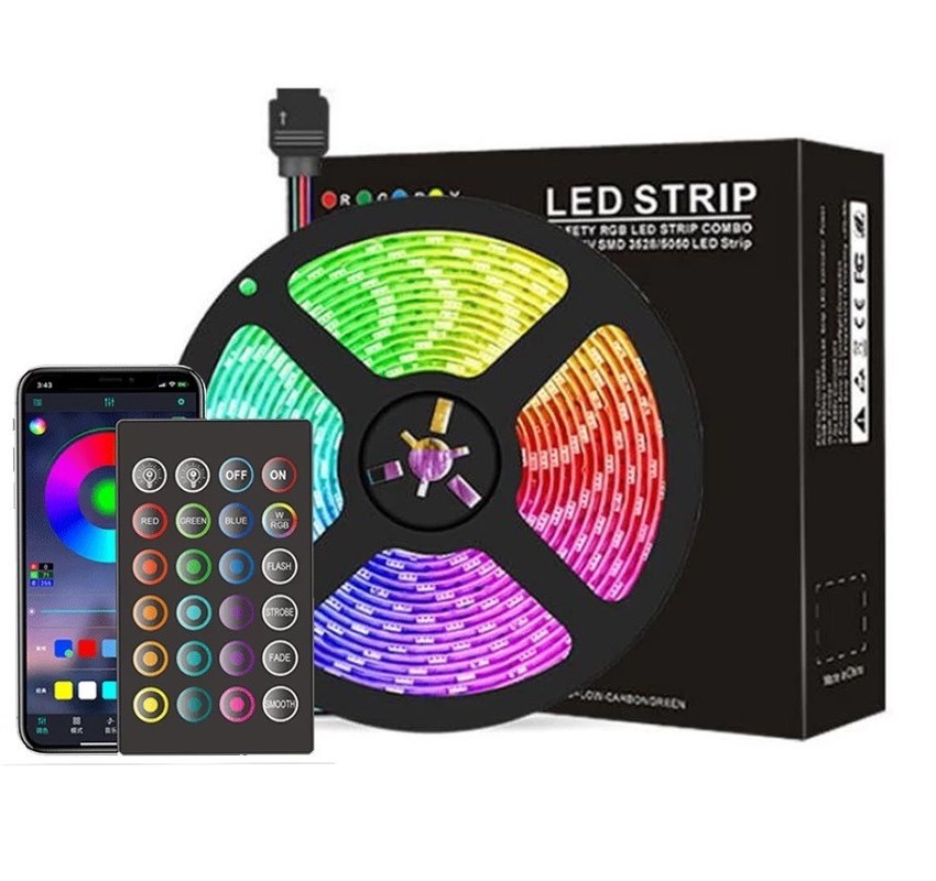 5m 10m 15m Indoor e Outdoor Bluetooth/Wifi Remote Control Smart Strip Lights