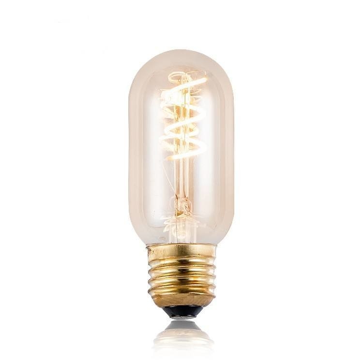 T45 3w lampadina a filamento di vetro singolo curvo Vintage lampadina a LED morbida flessibile per l'illuminazione