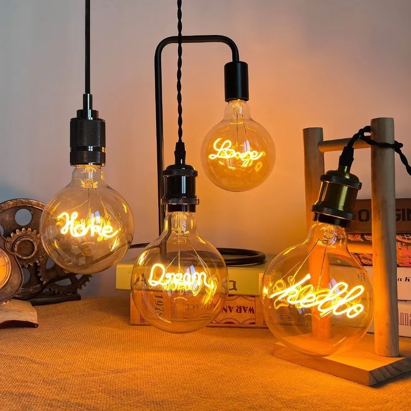Bicchiere Amber trasparente 4W G80/95 Serie Dimmabile LED Decorativo Edison Bulb con CRI Ra 80-90