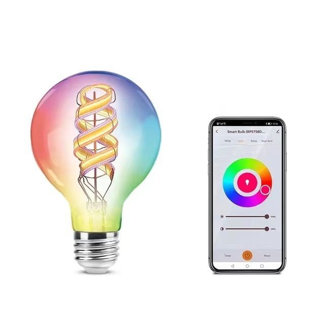 2200K-6500K lampadina a filamento che cambia colore con Bluetooth wireless e TUYA APP Control
