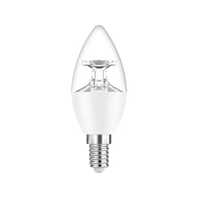Servizio soluzioni di illuminazione E14 base 3000K luce calda copertura trasparente c37 LED lampadina